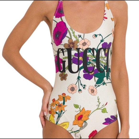 gucci floral bathing suit